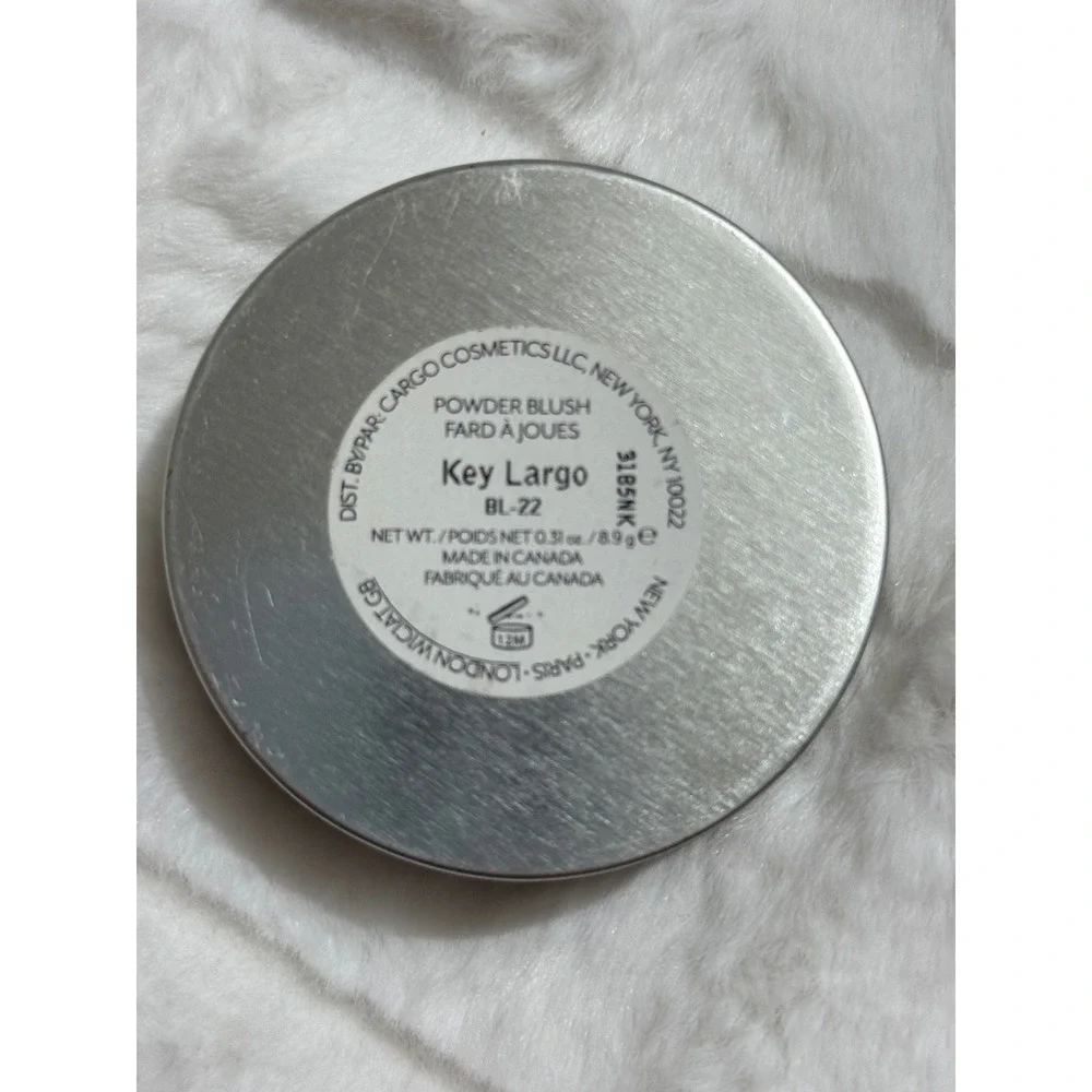 Cargo Cosmetics Powder Blush Key Largo BL-22 Bright Pink Face Makeup Tin 0.31oz